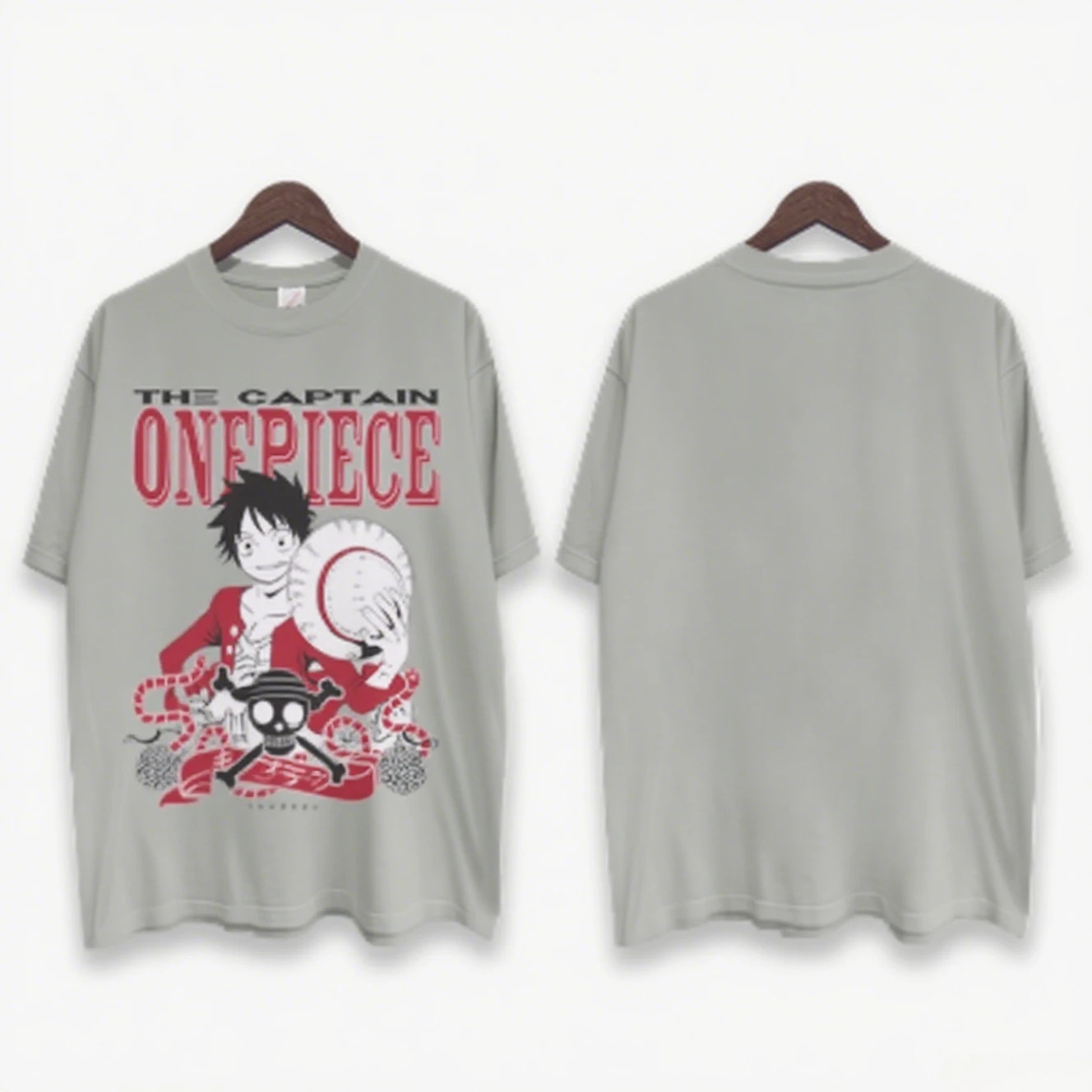 원피스 포트가스 D. 에이스. 남성 및 여성용 2026 신상 애니메이션 양면 프린트 미국 트렌디 패밀리 반팔 티셔츠