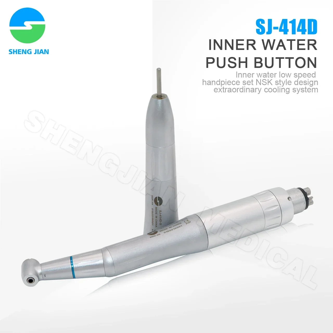 LXG148 Den tal equipment Push Button Low Noise Inner Water Spray Den tal Handpiece Factory Price Contra Angle Low Speed