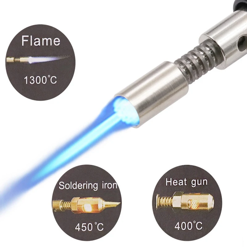 1300 Celsius Butane 3 In 1 Portable Soldering Iron Kit Welding Pen Burner Blow Torch Gas Soldering Iron Cordless Butane Tip Tool