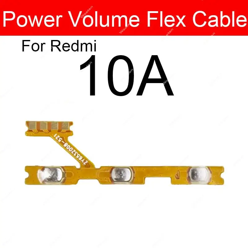 Volume Power Side Button Flex Cable For Xiaomi Redmi 12 12C 9 9A 9C 9i 9T 10 10X 4G 5G On/Off Power Volume Flex Ribbon Parts