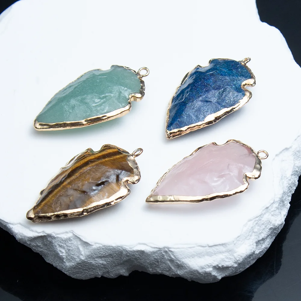 14 أنواع من المعلقات على شكل ورقة الحجر الطبيعي 23-38 مللي متر مجوهرات ساحرة عقد دي اي واي القرط اكسسوارات هدية عيد الحب #1