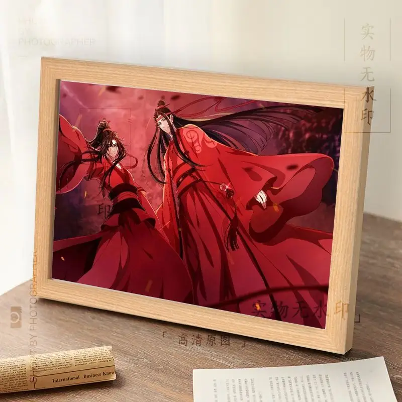 "Modao Ancestor" 주변 사진 프레임 Wei Wuxian LAN Wangji를 위한 간단한 고대 스타일 디스플레이 스탠드 및 장식 항목