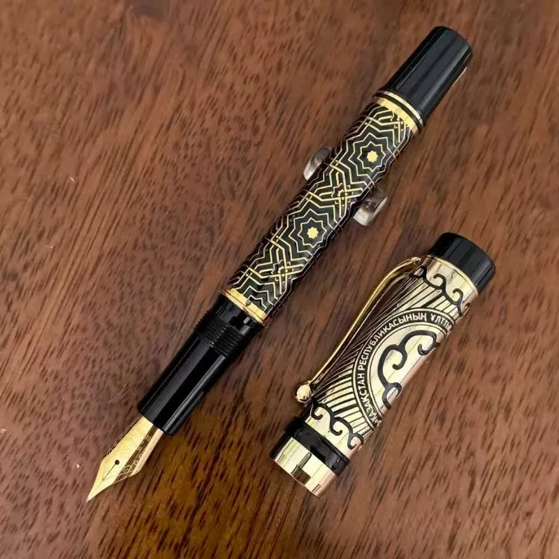Fliwen Gift Fountain Pen with Full Copper Inner Liner and Embossed Craftsmanship Pen for Gift Giving, Business and Office 50g