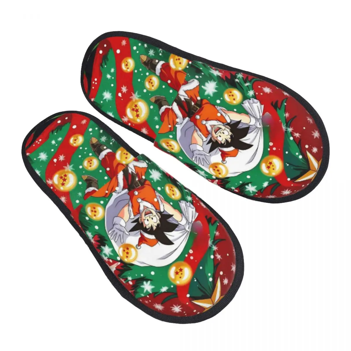 DBZ DragonBallZ D-DragonBall-L Christmas Plush Slippers Indoor Cozy Memory Foam Slippers Anti Slip