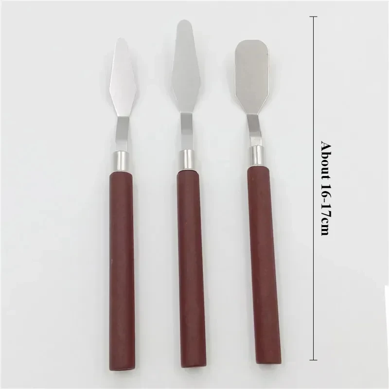 New 3pcs Professional Stainless Steel Artist Painting Palette Knife Kit Spatula Paint Art Craft Clay Tools