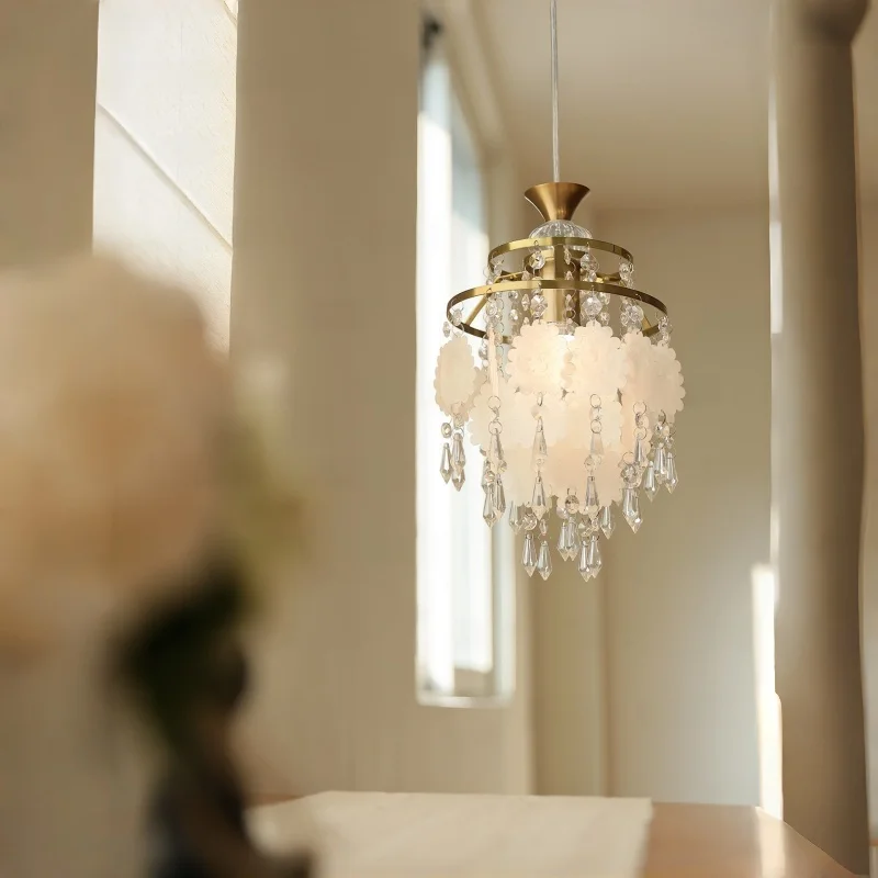 Mid Century French Girly Butterfly Shell Vintage Romantic Pendant Light Dining Entryway Bedside Hallway Home Lamp Changeable