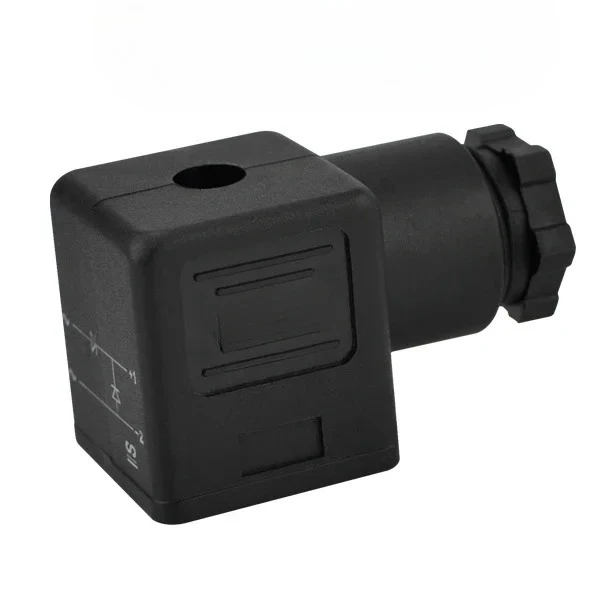 10Pcs Solenoid valve hydraulic coil three-pronged plug DIN43650ASBD black junction box terminal