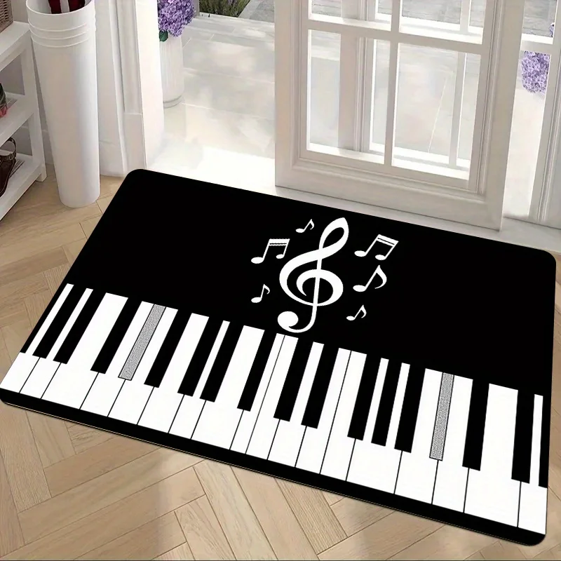 Piano Keys Music Note Doormat Treble Clef Musical Print Entrance Rug Indoor Porch Front Door Home Decor Floor Mat