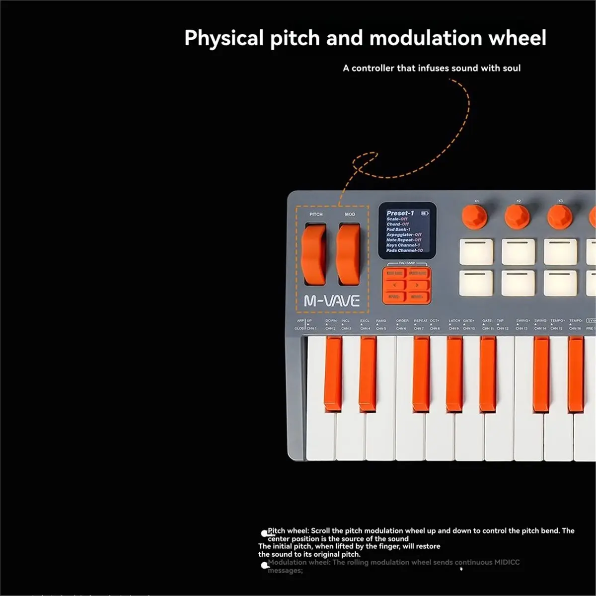 CH◆☆§ -37 Pro 37-Key MIDI Controller with 16 RGB Pads 8 Knobs Built-in Synthesizer Portable Keyboard Instruments Digital~HOT SAL