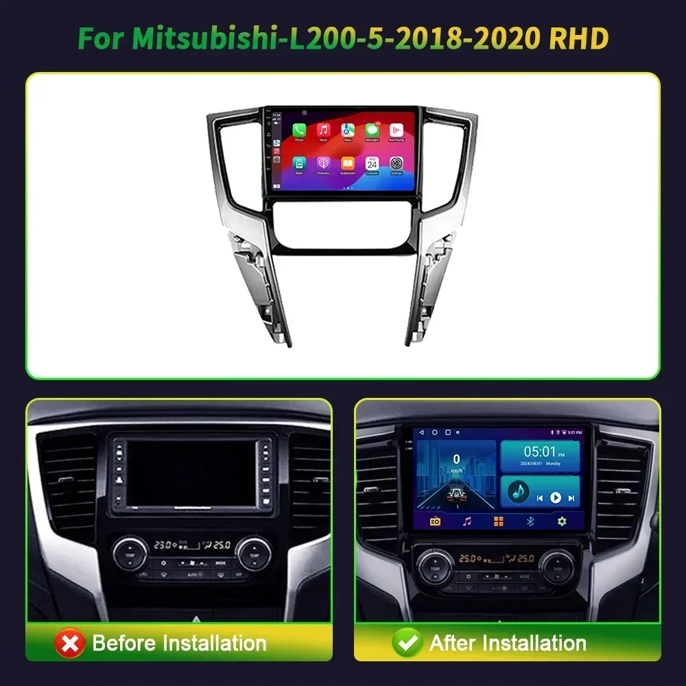 Android 14 For Mitsubishi L200 5 2018-2020 Right Handle Drive Screen Carplay Stereo Radio Navigation GPS Auto radio Multimedia