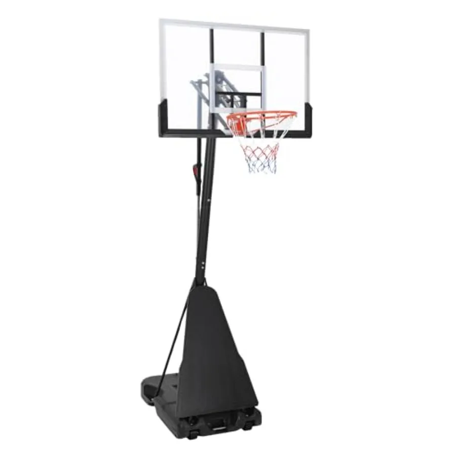 

Outdoor/Indoor Adjustable Basketball Hoop, 5.2-10 Ft Height, Portable Goal System for Adults, 44 Inch Shatterproof Backboard, B