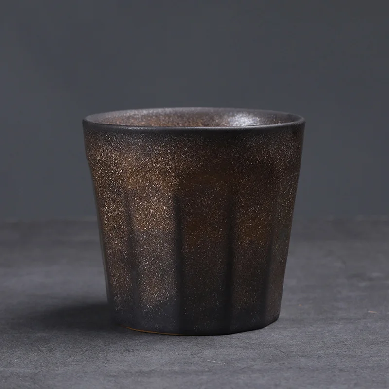 كوب شاي من الفخار الخشن، كوب رئيسي، كوب فردي، طقم شاي كونغ فو من السيراميك، كوب تذوق الشاي، كوب شرب على طراز وابي سابي، قهوة #6