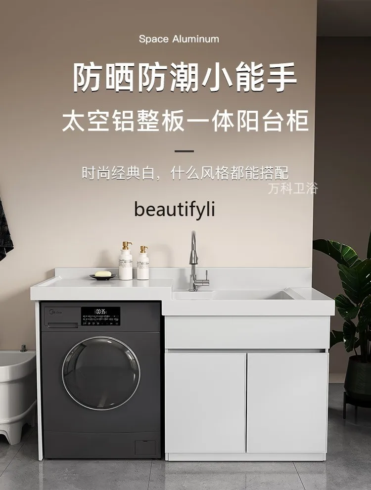 Alumimum Balcony Washing Machine Cabinet Height Whole Washbin Drum Wash Wardrobe Assemblage Zone Washboard