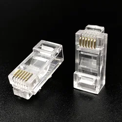 10PCS RJ12 6P6C Connector Long Body RJ11 6-Core Telephone Cable UTP Modular Plug L=22.45mm