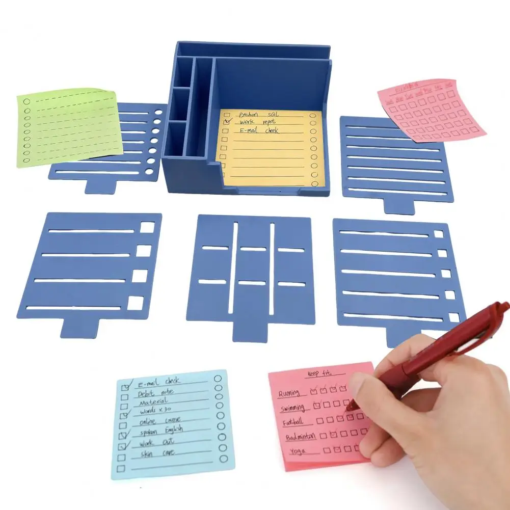 Notepad with Frames Note Holder with 3x3 Inch Memo Pad Organizer Weekly Planner Notepad Phone Stand Stencil Dispenser for Office