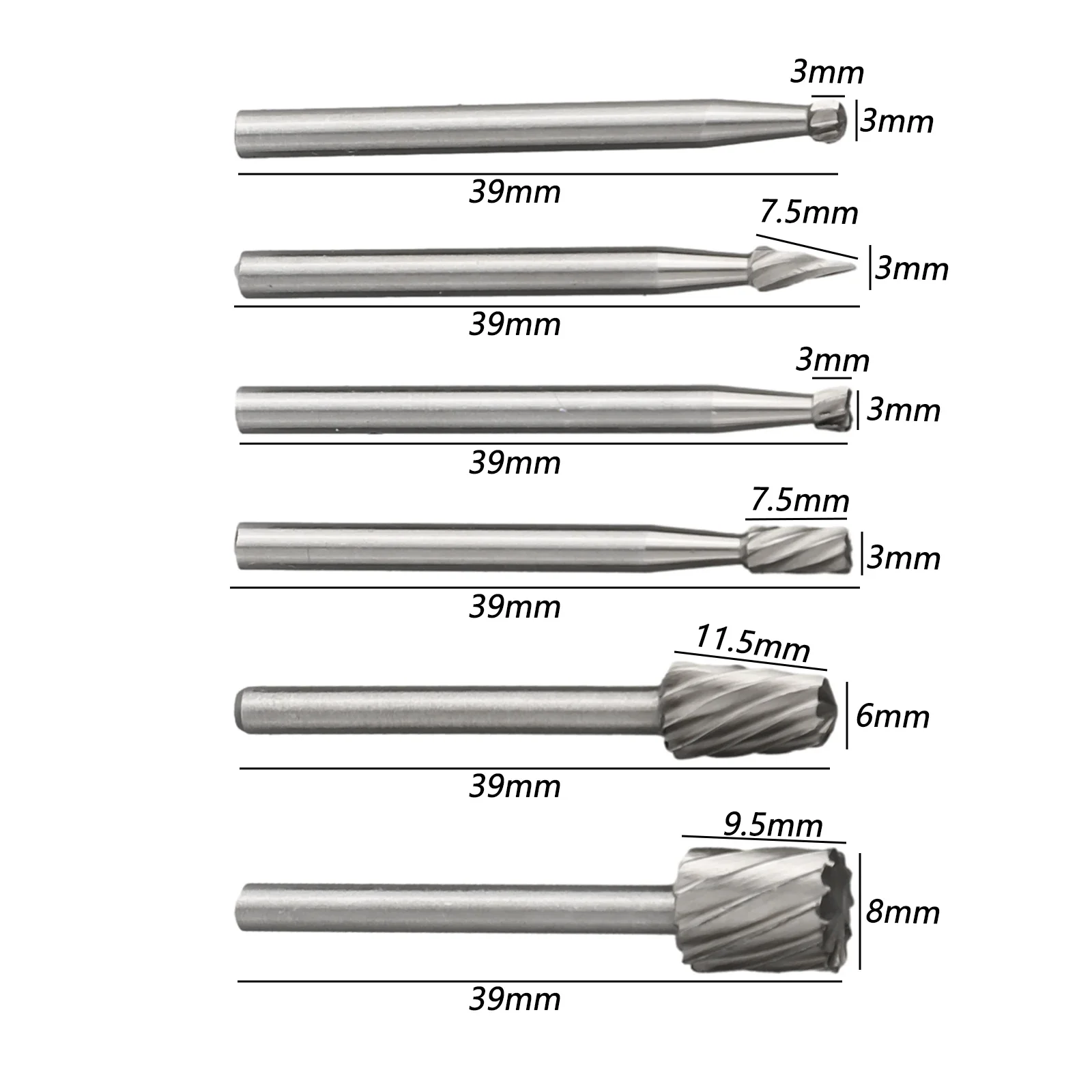 Portable 12pcs HHS Router Drill Bits Set for Wood and Metal Carving High Speed Steel Suitable for Various Surfaces