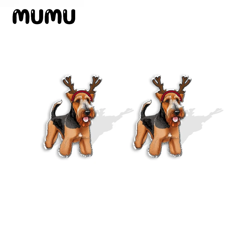 2023 New Airedale Terrier Acrylic Stud Earring Cute Dog Handmade Earrings Resin Epoxy Jewelry Gifts Friend