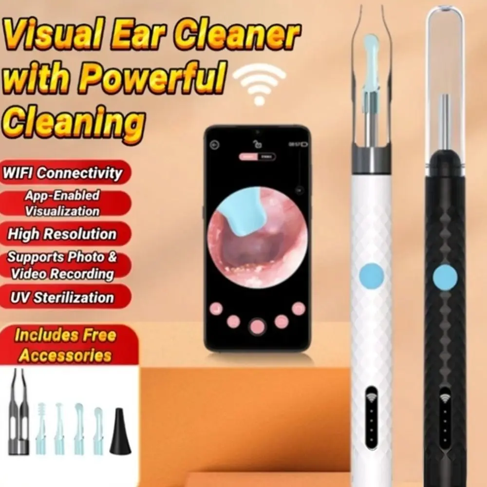

Portable Visual Ear Cleaner USB Charging WIFI Connection Earpick LED Lights with Camera Ear Sticks Ear Cleaning Tool