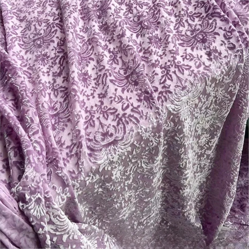 

140cm wide jacquard silk velvet fabric dress cheongsam and shirt