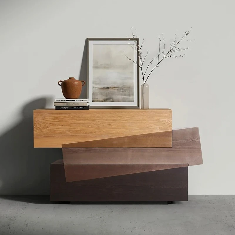 

Minimalist art dresser integrated storage design high-end solid wood dining side chest