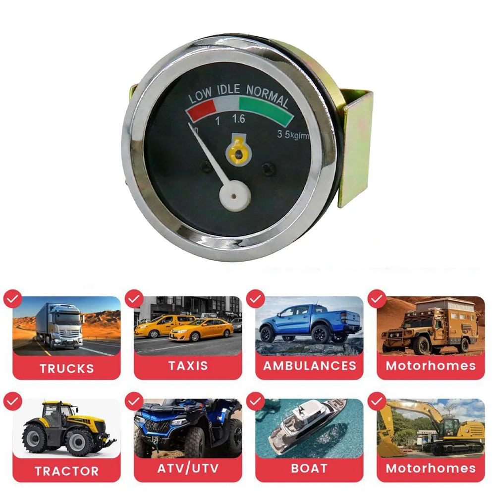 0-3.5kg cm Gauge 52mm Pressure Gauge Heavy Equipment Repair Engine Oil Pressure Measurement Diagnostic Tool Iron Construction