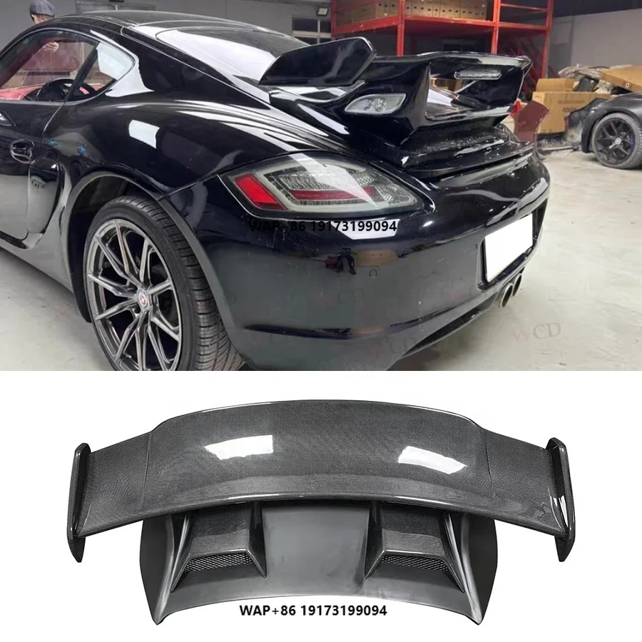 

Frp /Carbon Fiber GT3 Style Rear Trunk Spoiler Wing for-Porsche Cayman 987 718 981 Boxster Upgraded Rear Racing Spoiler