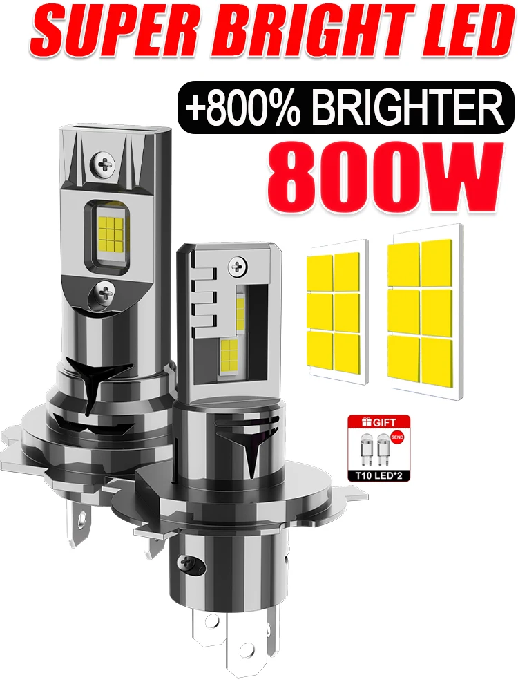 

H7 H4 LED Headlight CANBUS Super Power Bulb 1000000LM Super Bright Car Lights 6000K White Turbo Auto Headlamp Plug&Play 12V 24V