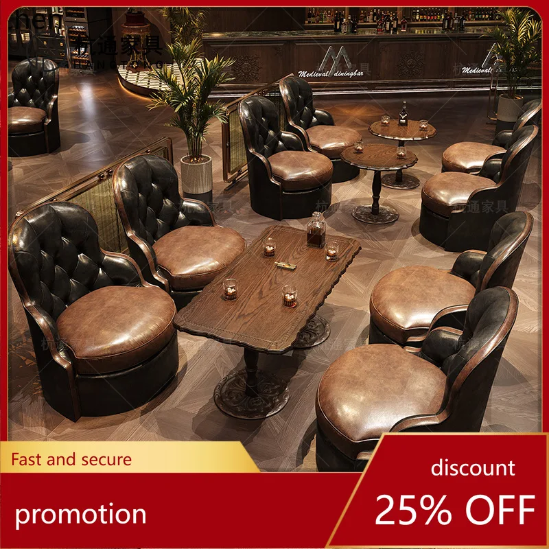 ZML Table and Chair Wine House Dining Table Music Dining Bar Coffee Shop Table and Chair