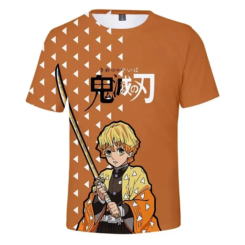 Children's Demon Slayer 3D Print T-shirt, Summer Tops, Kids Tees, Animation Vestuário, Menino, Meninas, Crianças