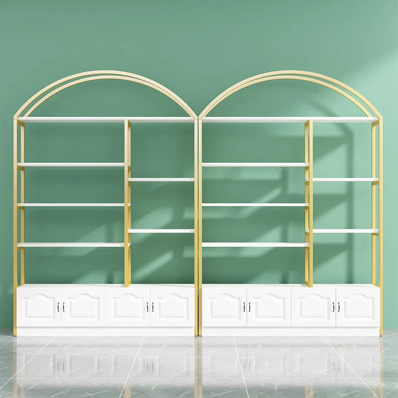 Metal modern Nordic minimalist style bookshelf Titanium bookcase storage rack