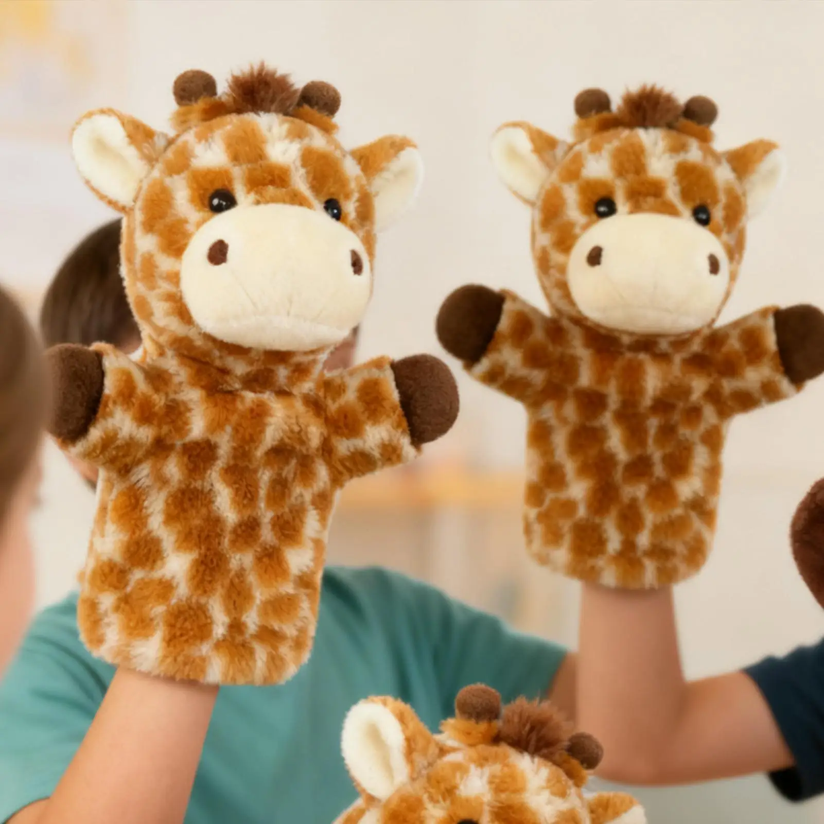 ぬいぐるみ動物ハンドパペットぬいぐるみライオンキリンパフォーマンスおもちゃステージパフォーマンスハンドパペット男の子女の子親教師用