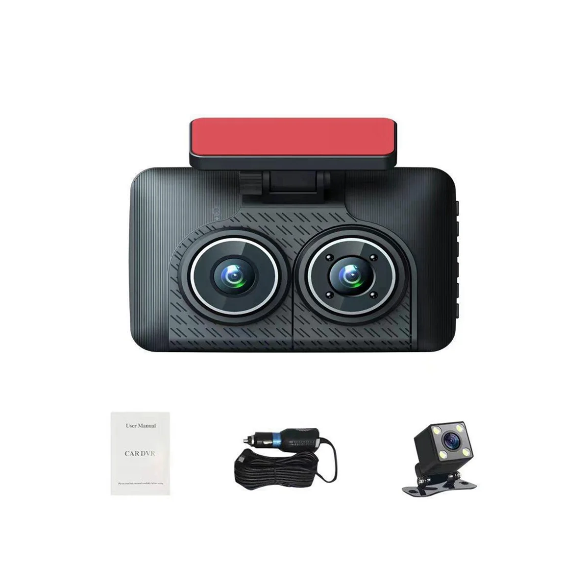 

4Inch 1080P Three Lens Car Recorder with Parking Monitoring Back-Up Video Function HD Night Vision Recorder for Car