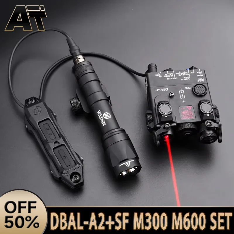 

WADSN SF Surefir M600 M300 Airsoft Powerful Flashlight Tactical PEQ15 DBAL-A2 Red Green Blue Dot Hunting Airsoft Laser Indicator