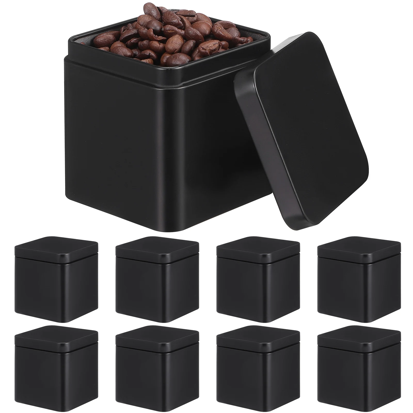 

10pcs Portable Metal Tin Box with Lid Small Tinplate Storage Can Airtight Container for Jewelry Candy Wedding Lightweight Flat