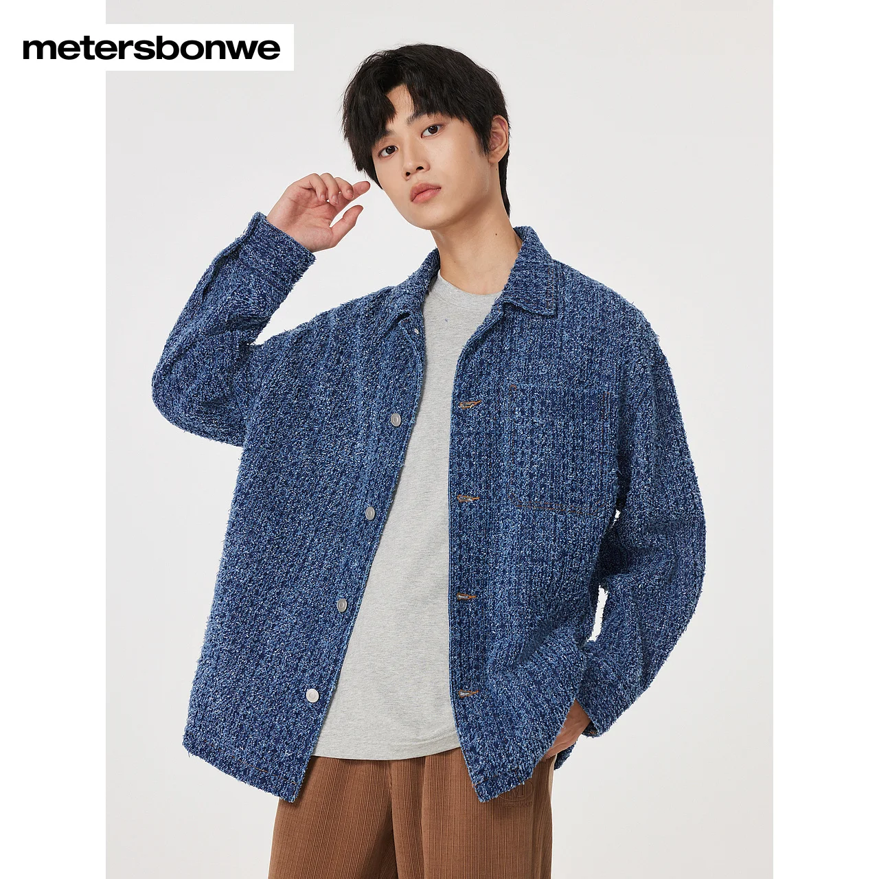 

Metersbonwe Denim Jacket Men Spring New Basic Loose Jacket Suitable High-Quality Brand Top Sportswear Casual Wear