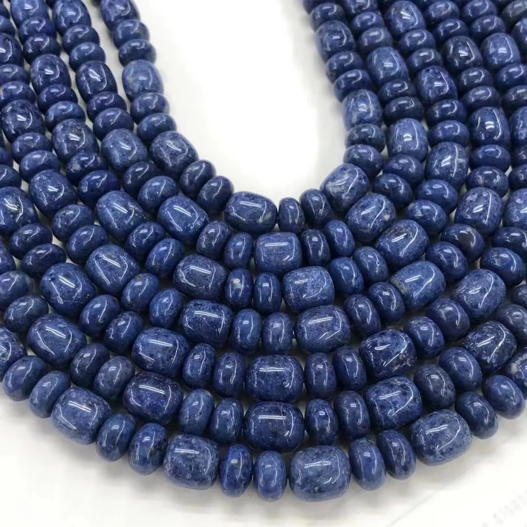 New Natural Dumortierito Jewelry Stone Diy Loose Bead Bracelet Necklace Made Strand15 