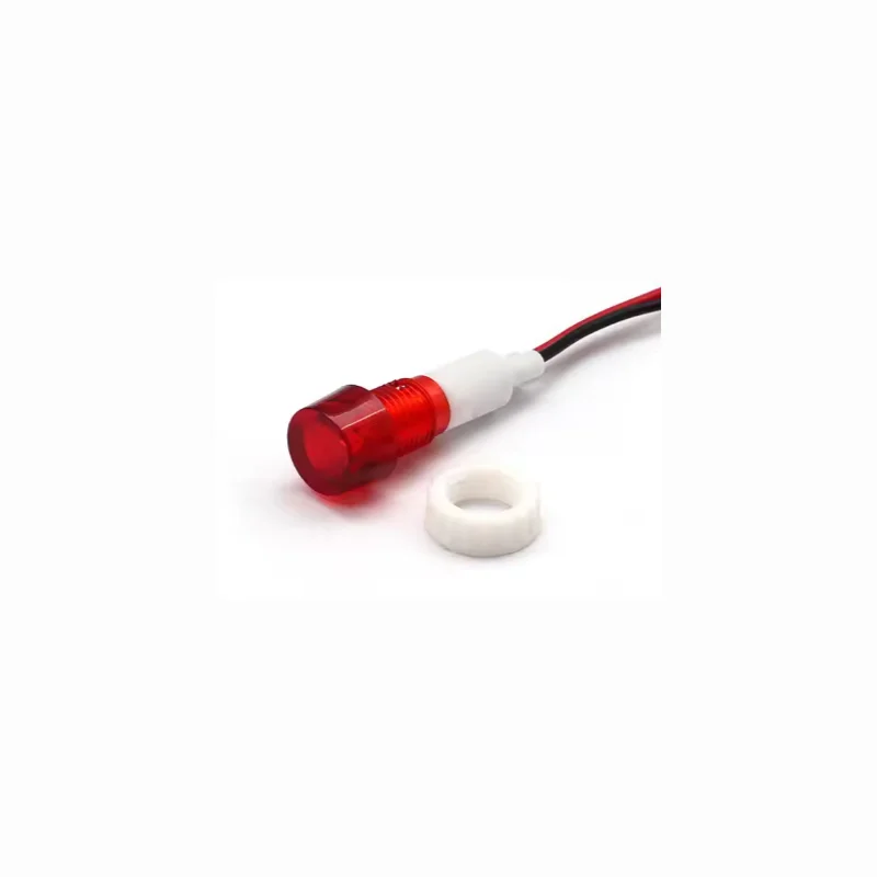 

10mm Neon Panel Indicator Light 120V-240V AC, IP67 Waterproof with 20cm Cable Leads