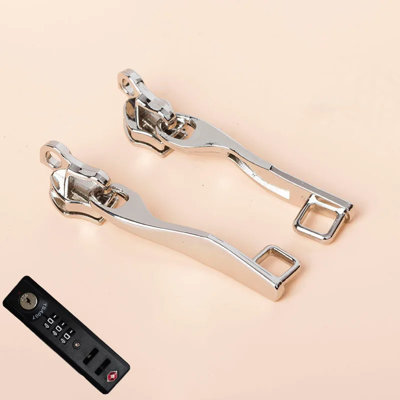 Wholesale Black Gun Silver 8# 10# Nylon Zipper Nylon Zipper Lock Hole Puller Slider Sickle Head Luggage Lock Hole Zipper Sliders