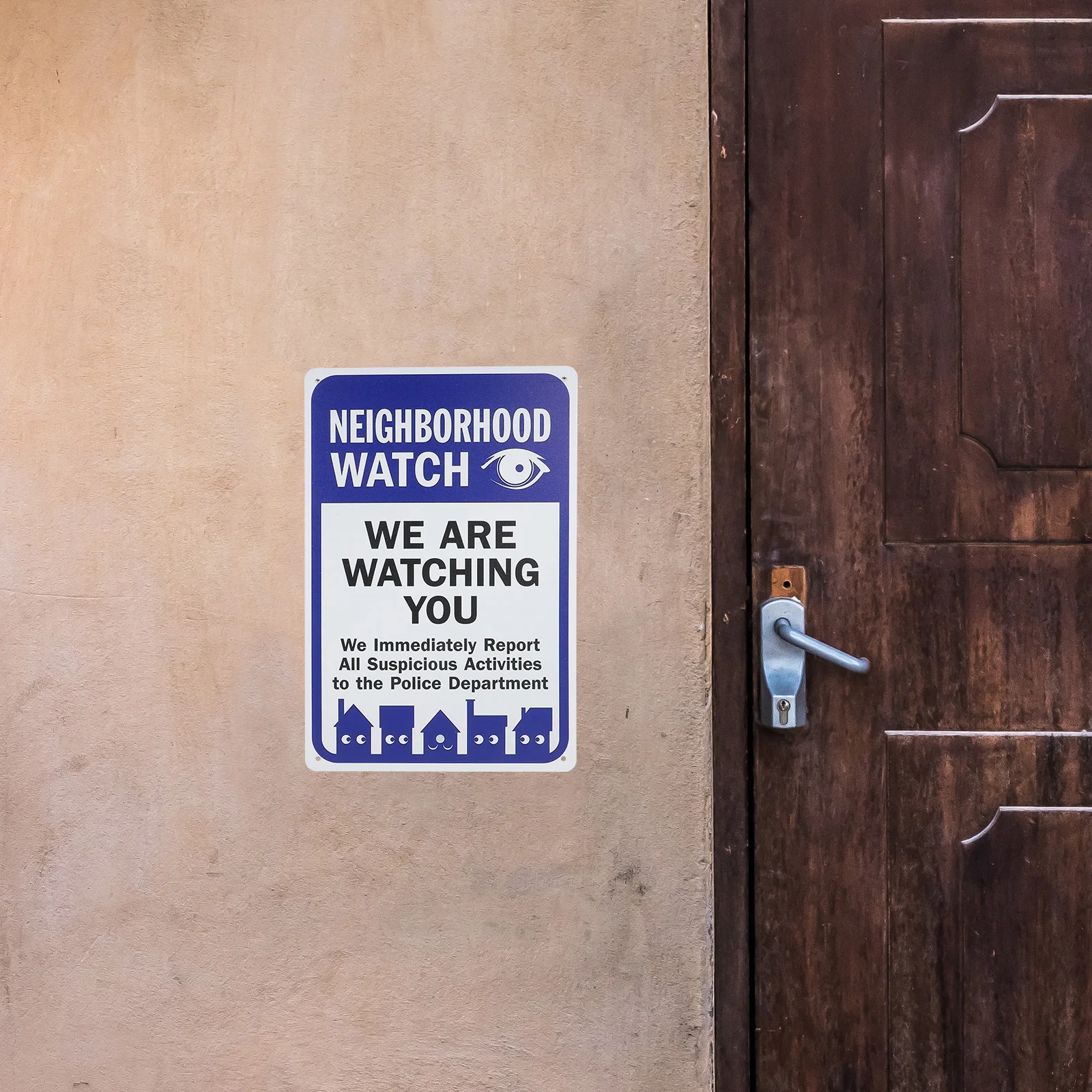 

Weather Resistant Metal Warning Sign For Home Security Outdoor Garden Yard Fence Wall Mounting Retro Style