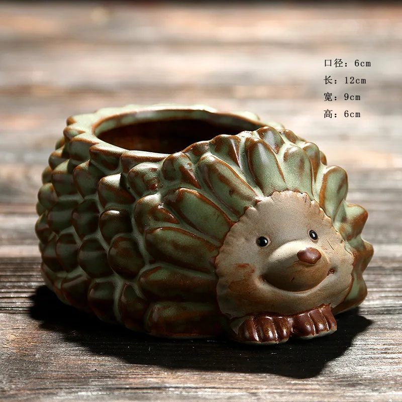 Animal Ceramic Flowerpots Small Turtles Small Snails Small Hedgehogs Crafts Pits Become Fleshy Flowerpots.