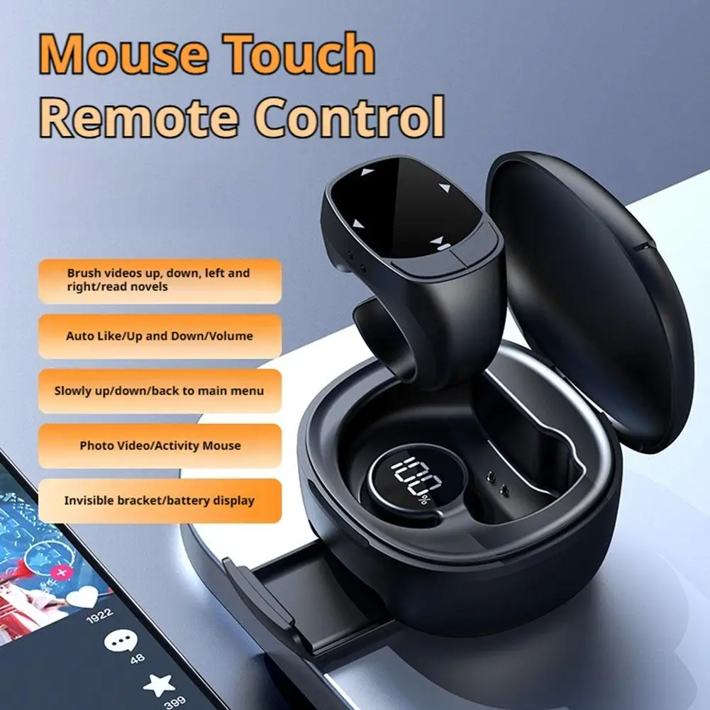 

Wireless Bluetooth Scrolling Remote Control For TikTok Page Turner Camera Shutter Remote Compatible With Phone Holder Mount X5R2