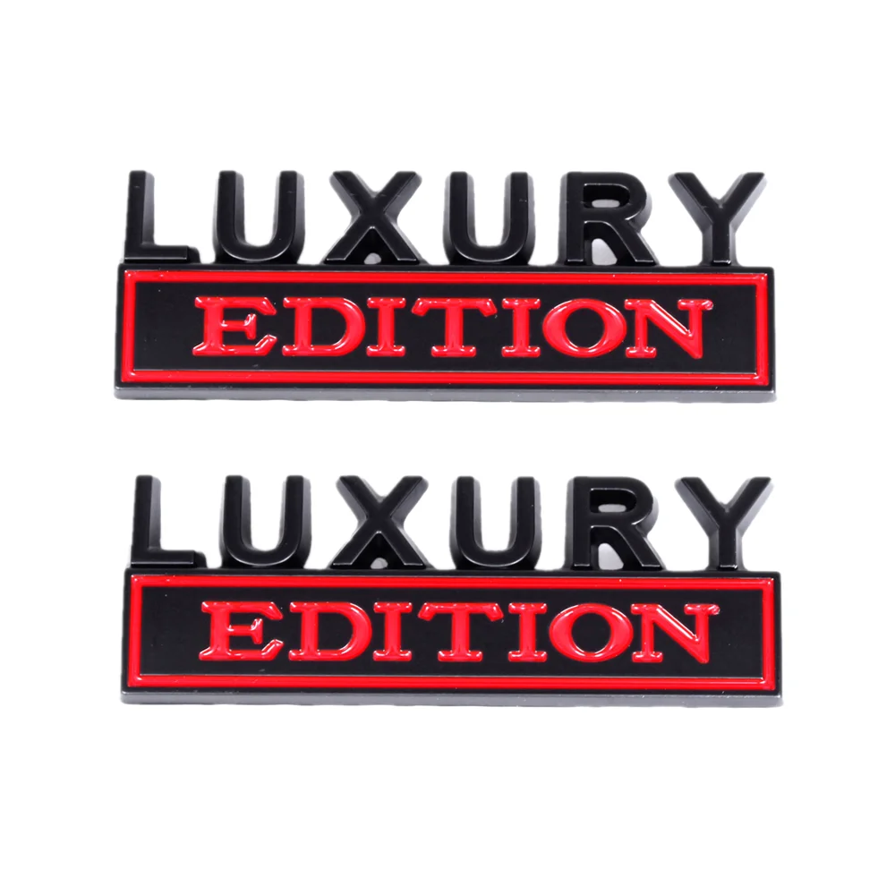 

2x Black Red LUXURY EDITION Fender Door Trunk Emblem for Ram Sierra F150 Titan Car Sticker Accessories