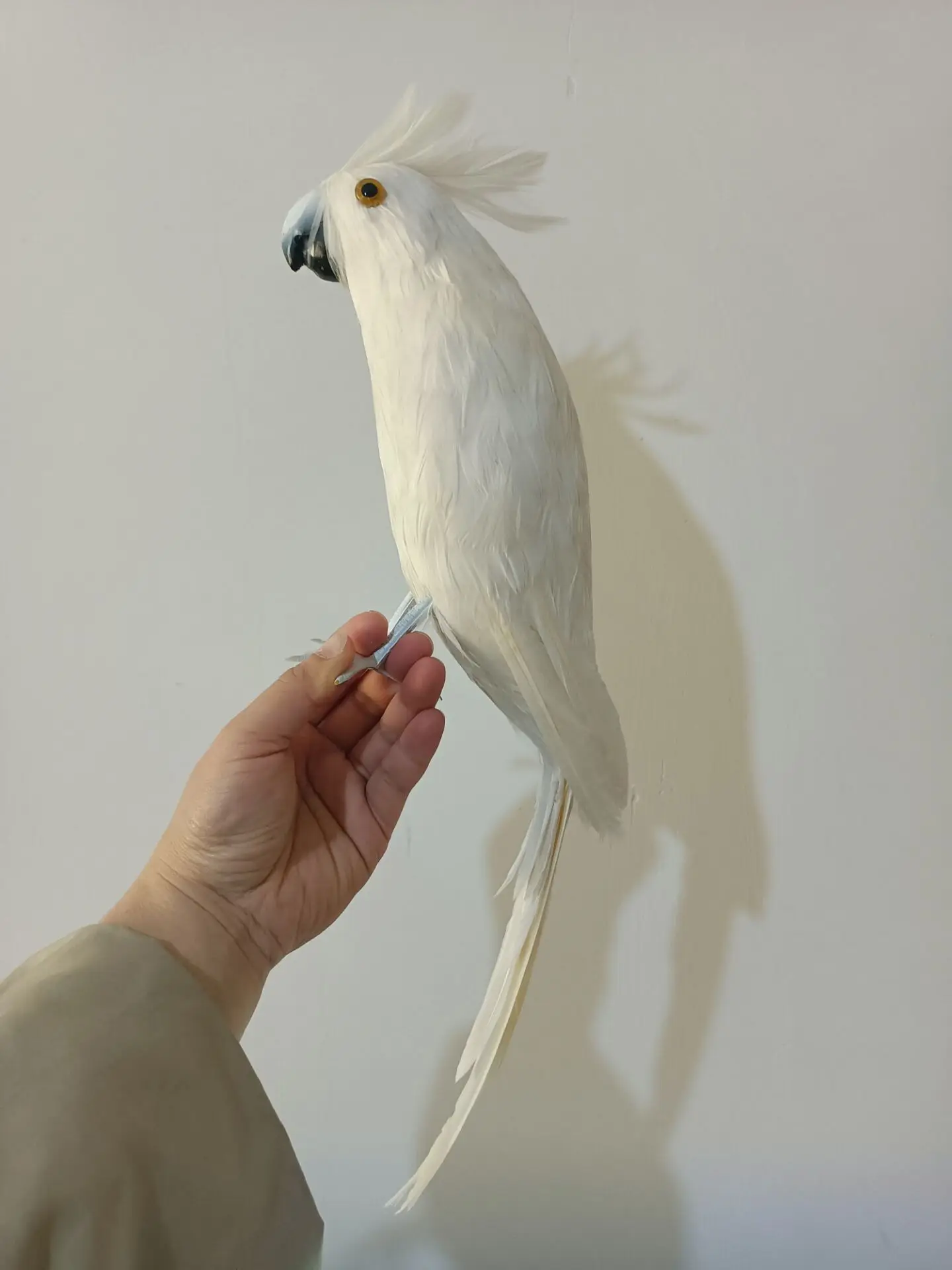 

simulation cockatoo model foam and feather white parrot model toy garden decoration gift about 42cm b2608