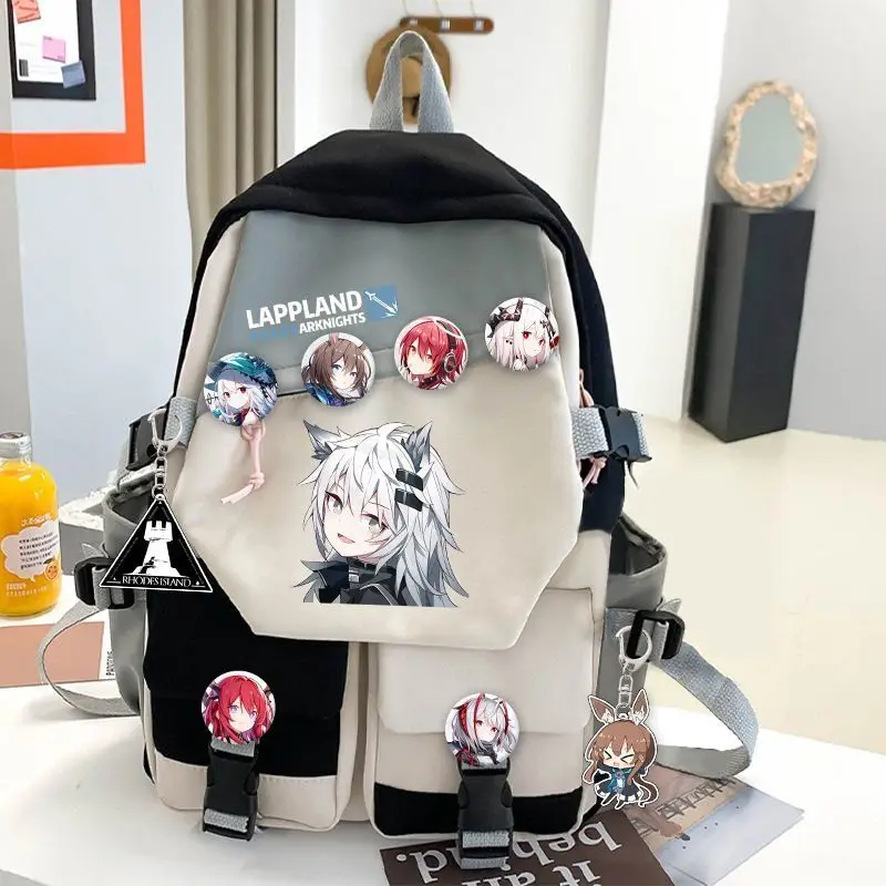 Arknights Anime Game Collaboration Merchandise Amiya Unisex Elementary And Middle Backpack Large Capacity School Bag Anime