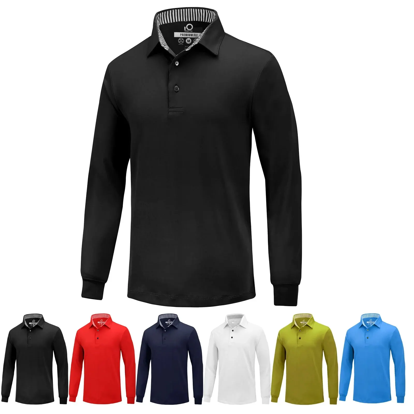 Mens Golf Shirts Dry Fit Long Sleeve Shirt Moisture Wicking Athletic T-Shirt for Men Slim Fit Pack