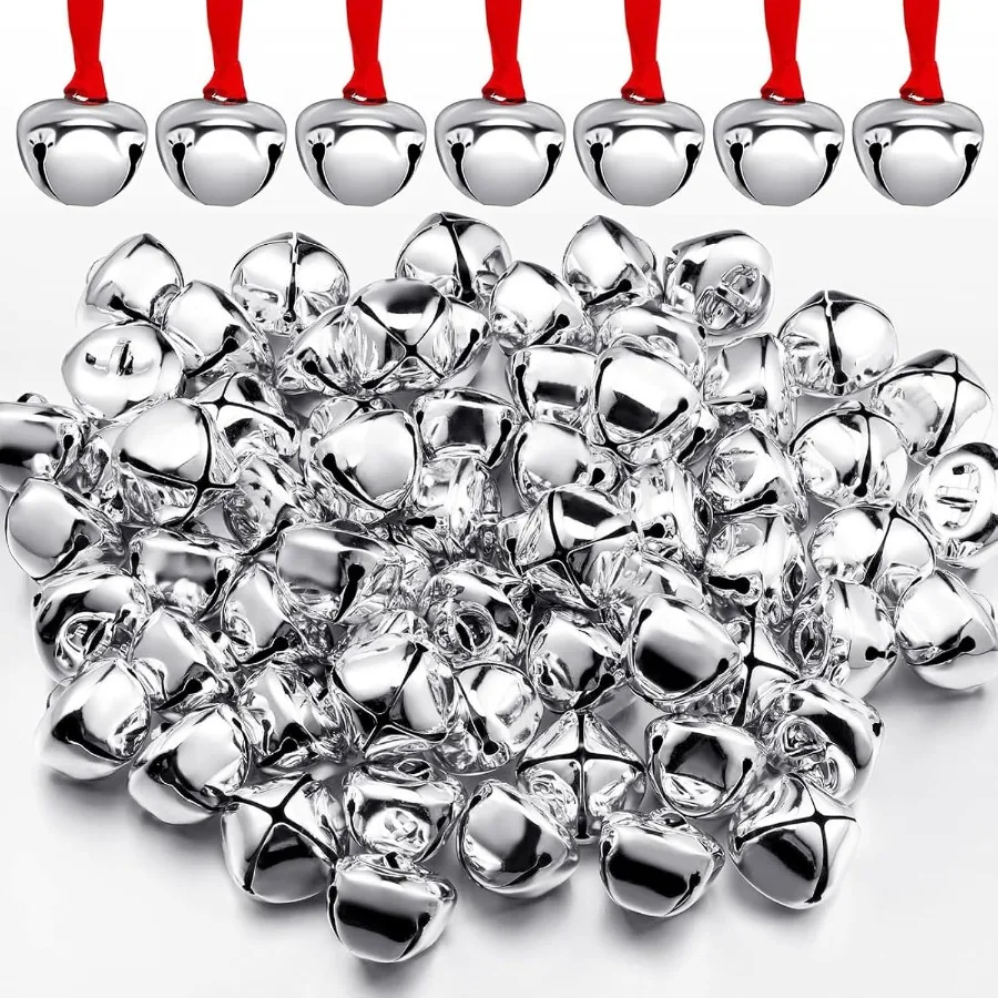 400 piezas de adornos navideños de campana, decoraciones a granel para árboles navideños, recuerdos de fiesta, rellenos de medias y rellenos de regalos i