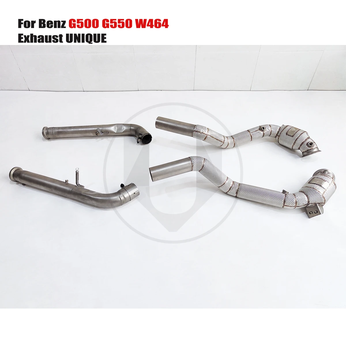 

UNIQUE suitable for 2022+Benz G500 G550 W464 4.0t T304 Stainless Steel With insulator downpipe With cat/without cat exhaust pipe