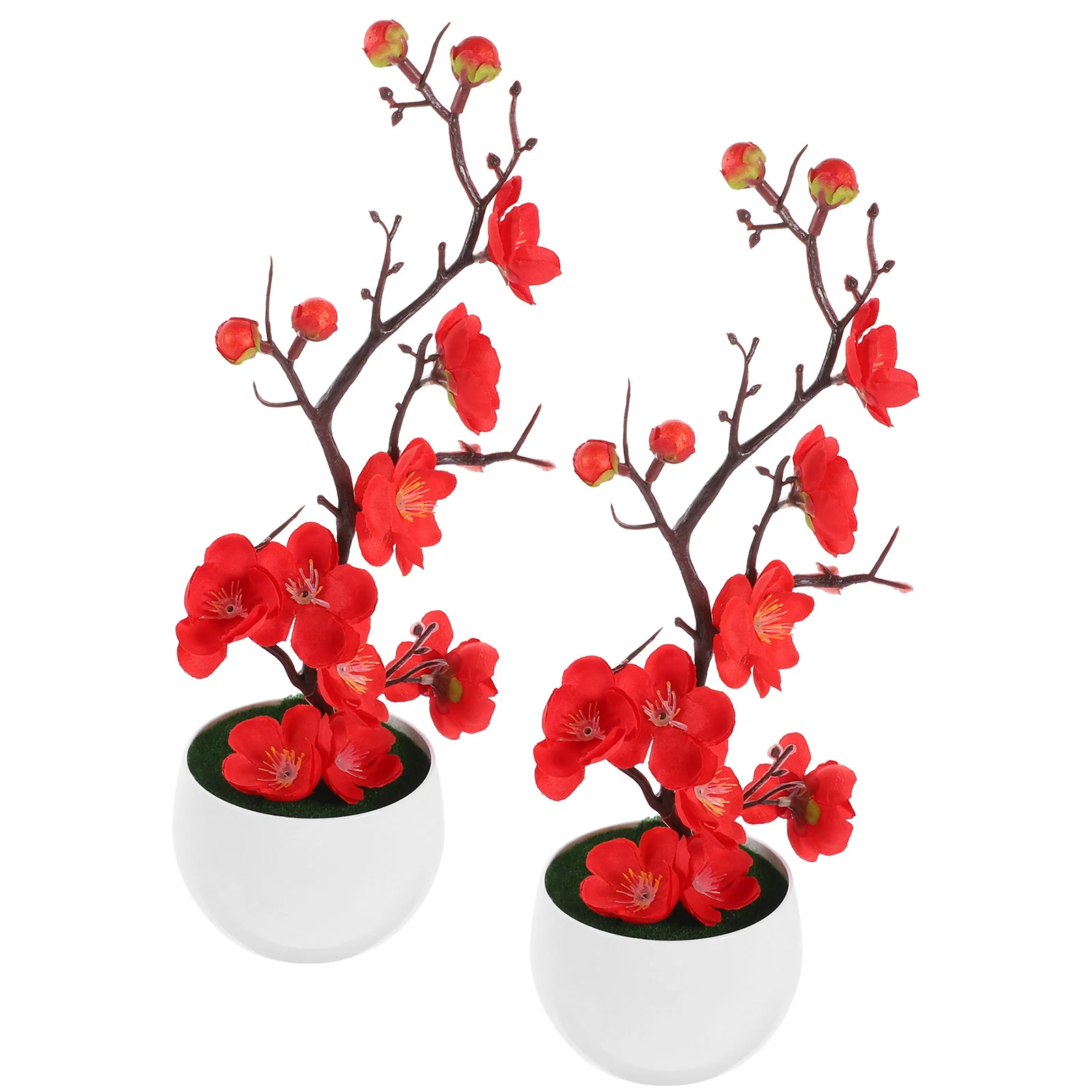 

2 Pcs Desktop Simulated Potted Plants Decorative Arreglo Plastic Centerpiece Simulation Flower