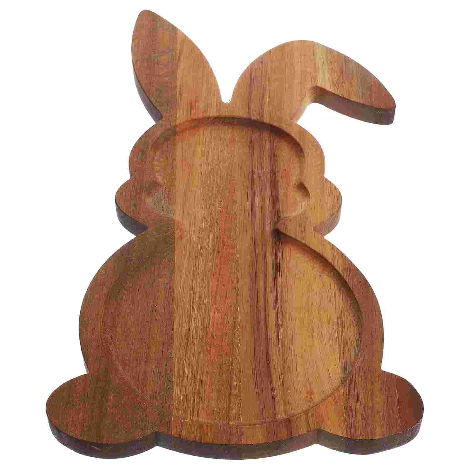 

Snack Board Rabbit Tray Funny Easter Decor Desktop Wood Bunny Plate Reusable Cake Pans