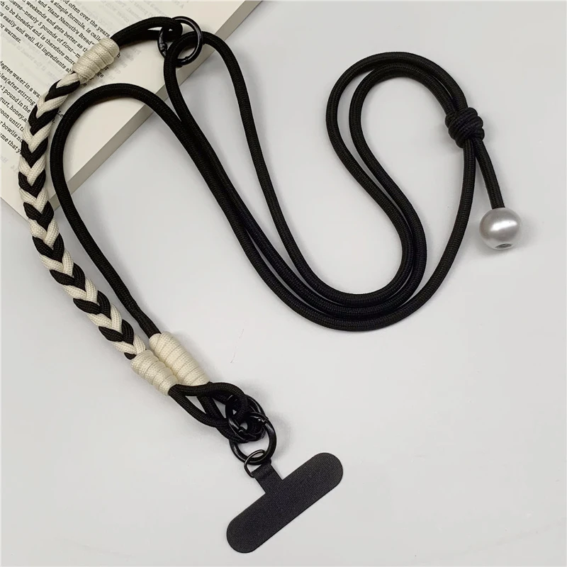 

Fashion Cute 2-in-1 Mobile Phone Hanging Rope Wrist Strap Detachable Adjustable Phone Lanyard Girls Pearl Pendant Phone Chain
